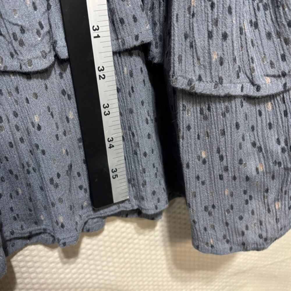 Fat Face Women's Tiered Dress UK 14 US 10 Gray Polka Dot Midi Long Sleeve - Picture 8 of 9